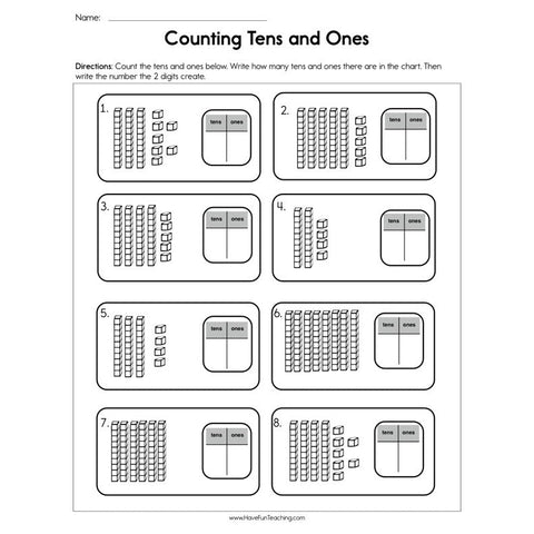 Counting Tens and Ones Worksheet