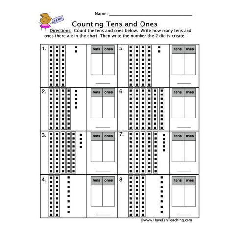 Counting Tens Ones Worksheet