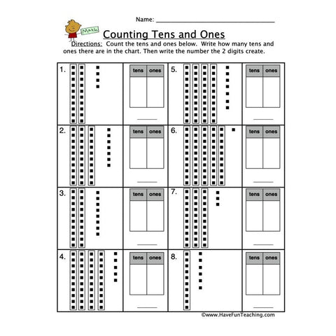 Counting Tens Ones Worksheet 2