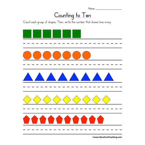 Counting to 10 Worksheet