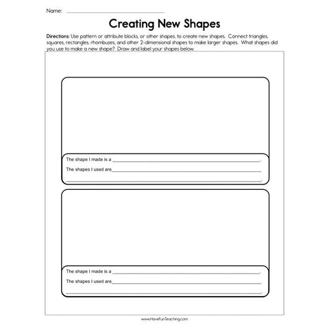 Creating New Shapes Worksheet