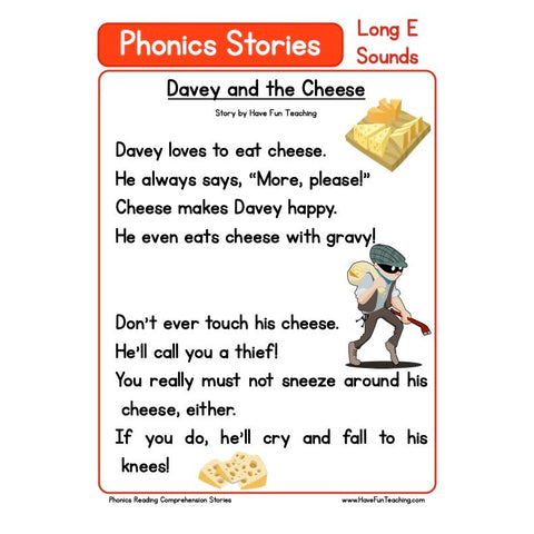 Davey Loves to Eat Cheese. Worksheet