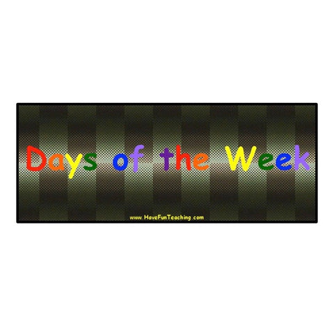 Days of the Week Signs Worksheet
