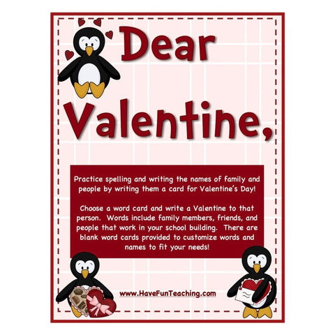 Dear Valentine Valentines Day Cards Game