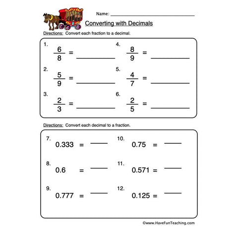Decimals Worksheet 2