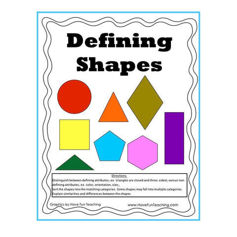 Defining Shapes Categories Game