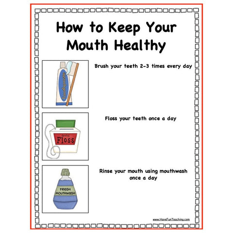 Dental Hygiene Classroom Poster Worksheet
