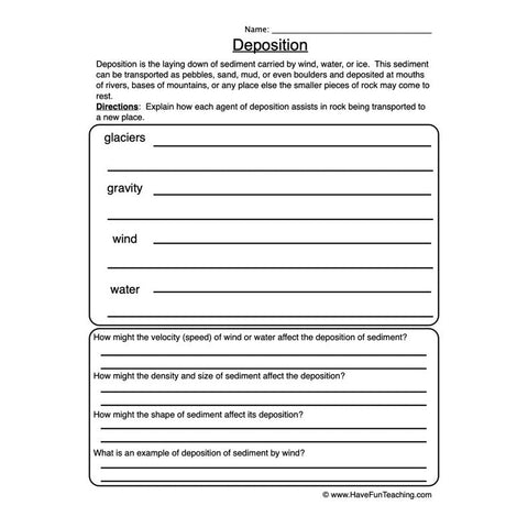 Deposition Worksheet