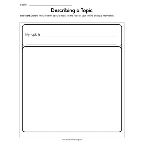 Describing a Topic Worksheet