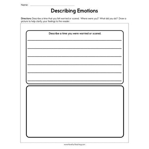 Describing Emotions Worksheet