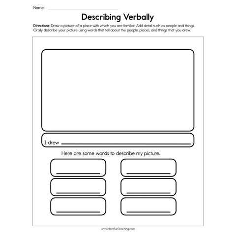 Describing Verbally Worksheet