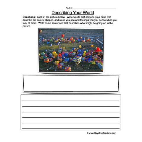 Describing Words Worksheet