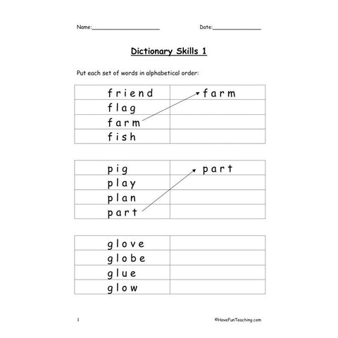 Alphabetical Order Worksheet 34