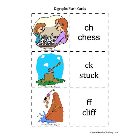 Digraphs Flash Cards