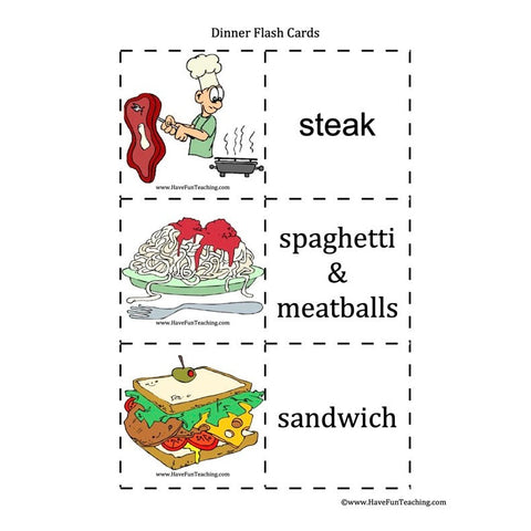 Dinner Flash Cards