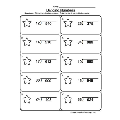 Division 2 3 Digit Worksheet