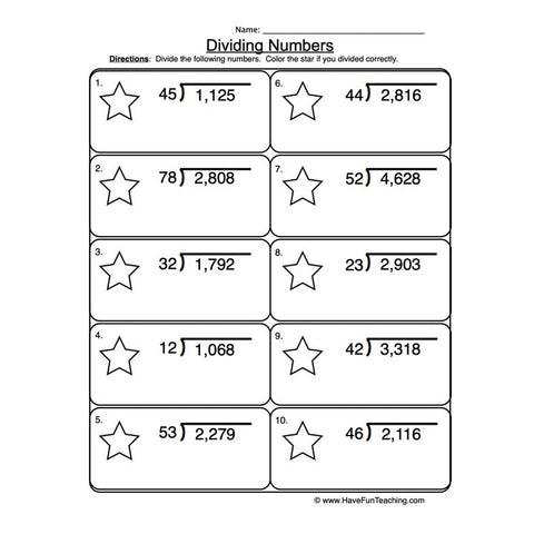 Division 2 4 Digit Worksheet