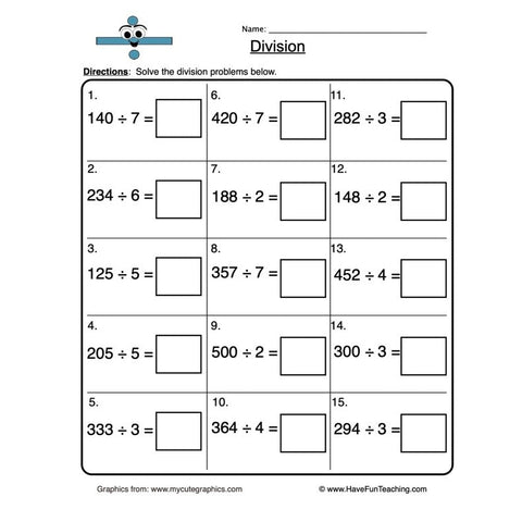 Division Worksheet 5