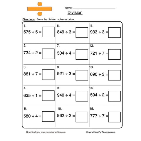 Division Worksheet 6