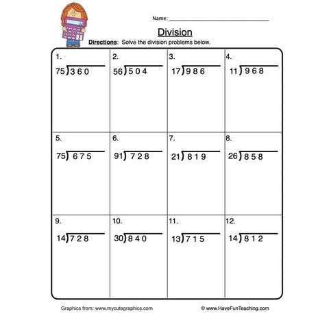 Division Worksheet 8