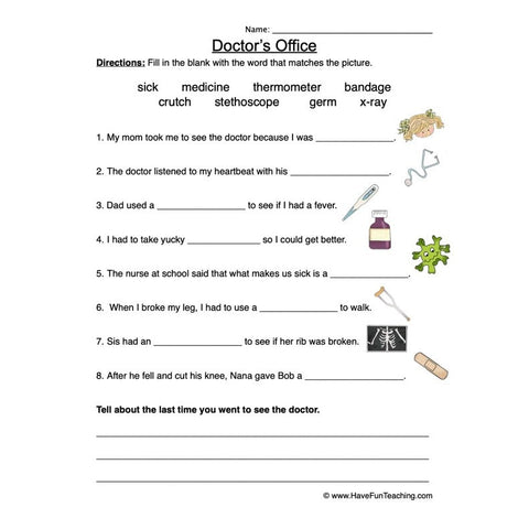 Doctors Office Worksheet 2
