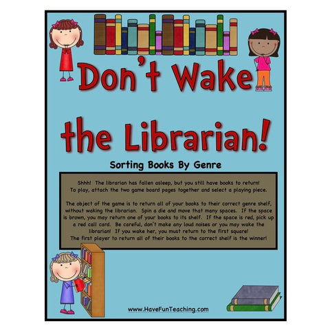 Don't Wake the Librarian Sorting Books by Genre Game