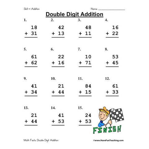 Double Digit Addition Worksheet 9