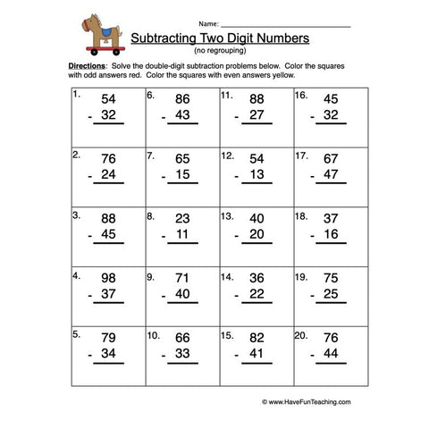 Double Digit Subtraction Worksheet 5