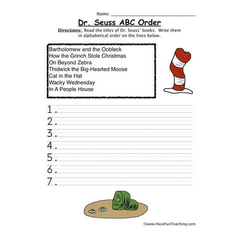 Alphabetical Order Worksheet 36