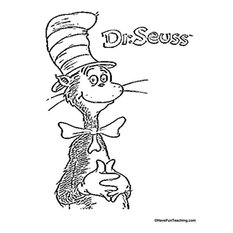 Dr Seuss Coloring Page Worksheet