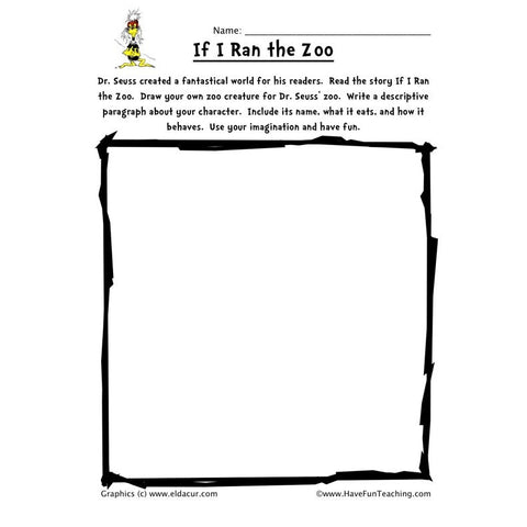 Dr Seuss If I Ran the Zoo Worksheet