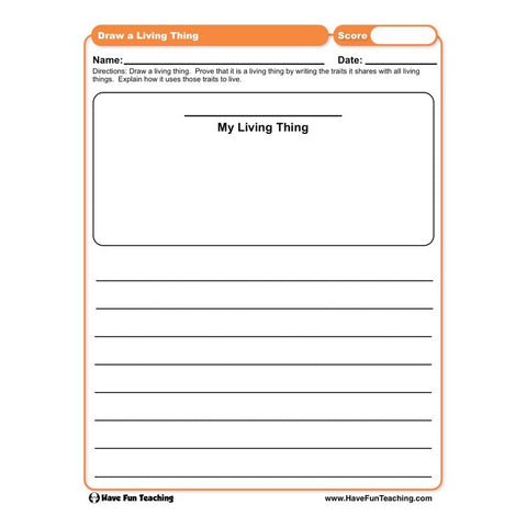 Draw a Living Thing Worksheet