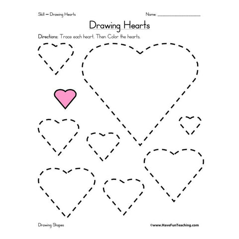 Drawing Hearts Worksheet