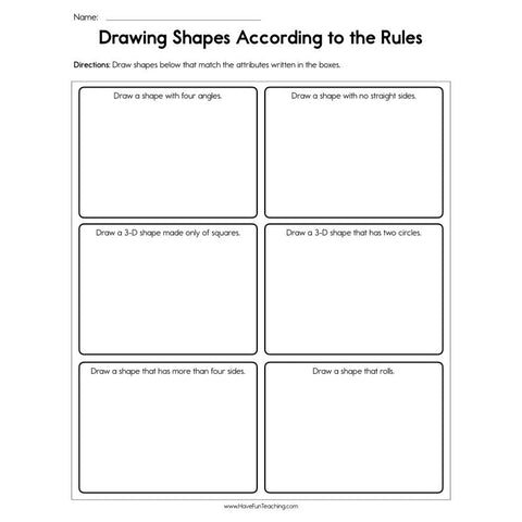 Drawing Shapes According to the Rules Worksheet