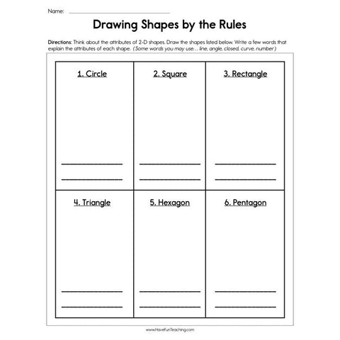 Drawing Shapes by the Rules Worksheet