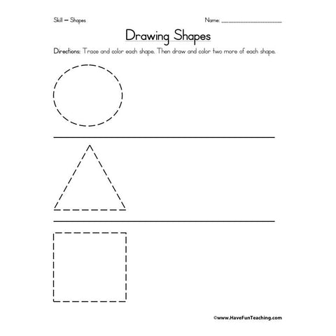 Drawing Shapes Worksheet