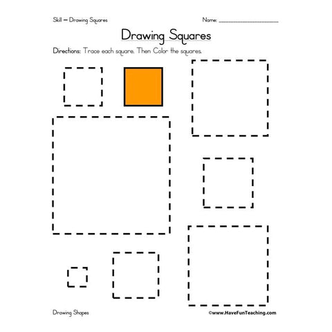 Drawing Squares Worksheet