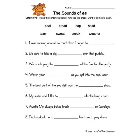 Ea Worksheet