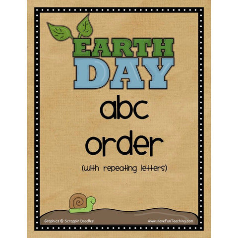 Earth Day ABC Order Worksheet 2