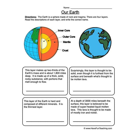 Earth Worksheet