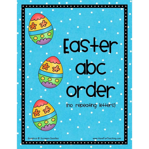Easter ABC Order Game