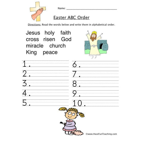 Alphabetical Order Worksheet 37