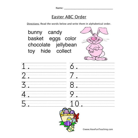 Alphabetical Order Worksheet 38
