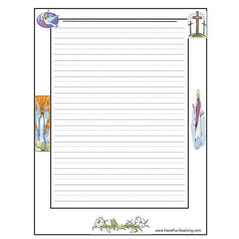 Easter Religious Writing Paper Worksheet