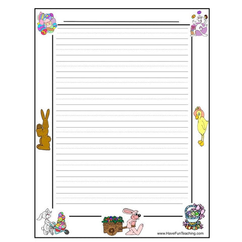 Easter Writing Paper Worksheet