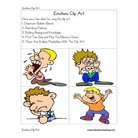 Emotions Clip Art Worksheet