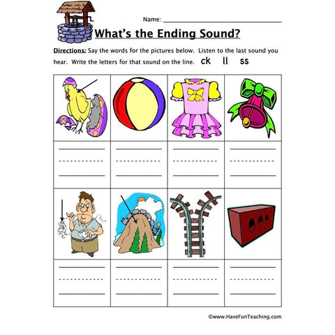 Ending Sound Worksheet