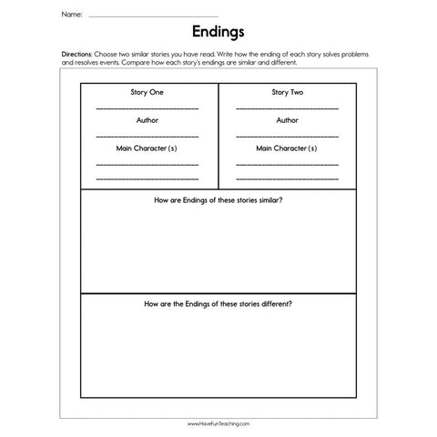 Endings Worksheet