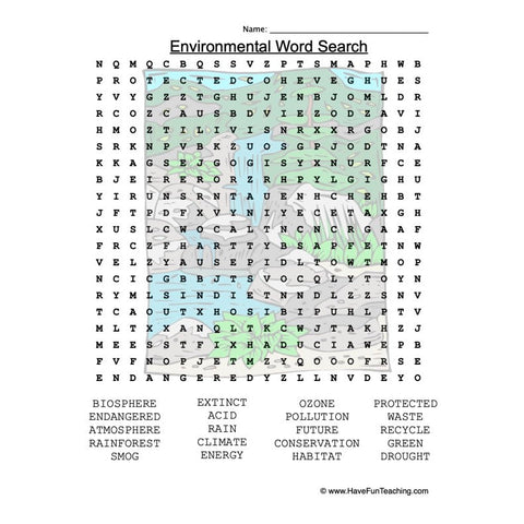 Environments Worksheet