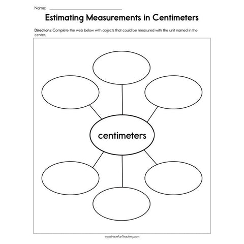 Estimating Measurement in Centimeters Worksheet